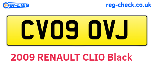 CV09OVJ are the vehicle registration plates.