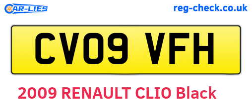 CV09VFH are the vehicle registration plates.