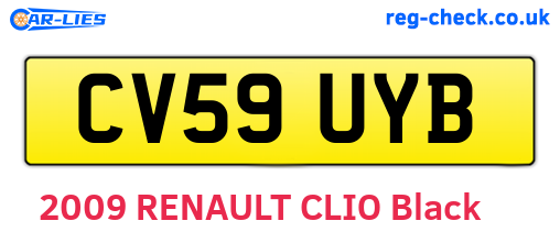 CV59UYB are the vehicle registration plates.