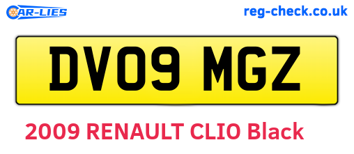 DV09MGZ are the vehicle registration plates.