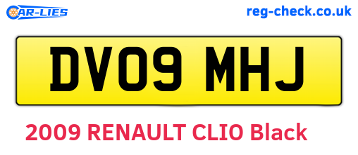 DV09MHJ are the vehicle registration plates.