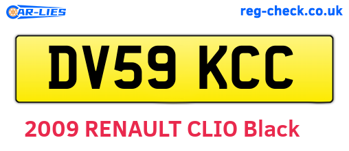 DV59KCC are the vehicle registration plates.