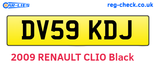 DV59KDJ are the vehicle registration plates.