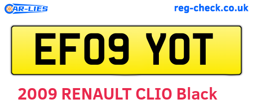 EF09YOT are the vehicle registration plates.