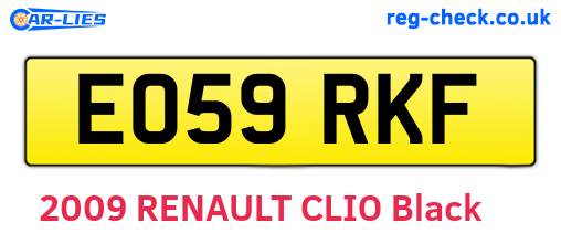 EO59RKF are the vehicle registration plates.