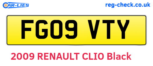 FG09VTY are the vehicle registration plates.