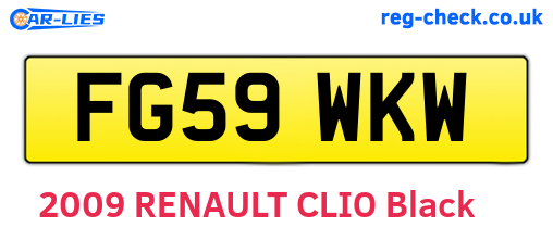 FG59WKW are the vehicle registration plates.