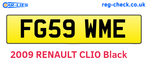 FG59WME are the vehicle registration plates.