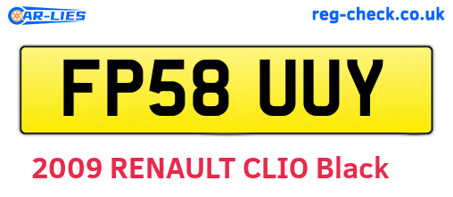 FP58UUY are the vehicle registration plates.