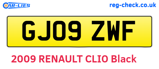 GJ09ZWF are the vehicle registration plates.