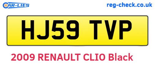 HJ59TVP are the vehicle registration plates.