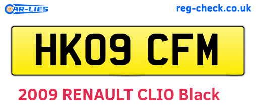 HK09CFM are the vehicle registration plates.
