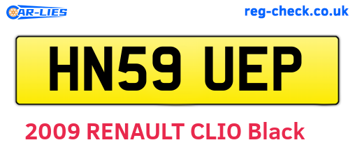 HN59UEP are the vehicle registration plates.