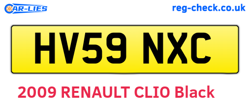 HV59NXC are the vehicle registration plates.