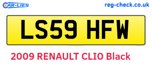 LS59HFW are the vehicle registration plates.