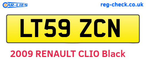 LT59ZCN are the vehicle registration plates.