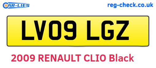 LV09LGZ are the vehicle registration plates.