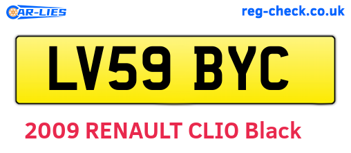LV59BYC are the vehicle registration plates.