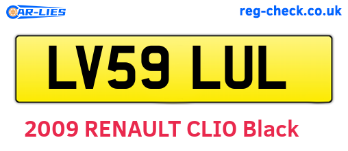 LV59LUL are the vehicle registration plates.