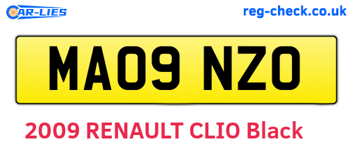 MA09NZO are the vehicle registration plates.