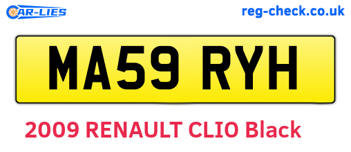 MA59RYH are the vehicle registration plates.