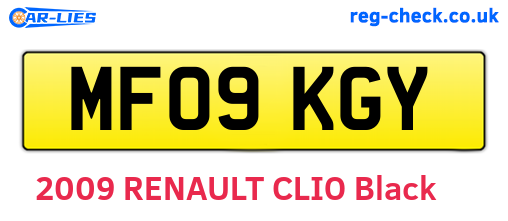 MF09KGY are the vehicle registration plates.