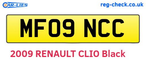 MF09NCC are the vehicle registration plates.