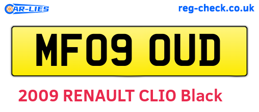 MF09OUD are the vehicle registration plates.