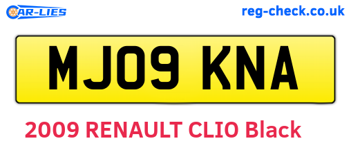 MJ09KNA are the vehicle registration plates.