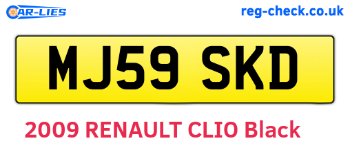 MJ59SKD are the vehicle registration plates.