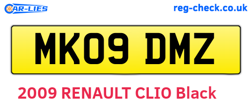 MK09DMZ are the vehicle registration plates.