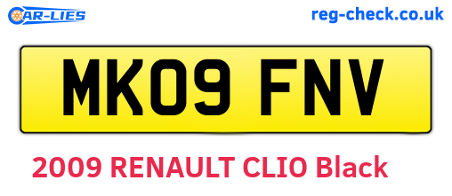 MK09FNV are the vehicle registration plates.