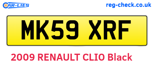 MK59XRF are the vehicle registration plates.