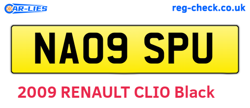 NA09SPU are the vehicle registration plates.