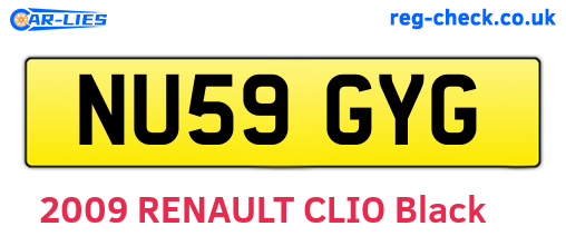 NU59GYG are the vehicle registration plates.