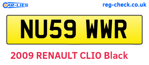 NU59WWR are the vehicle registration plates.