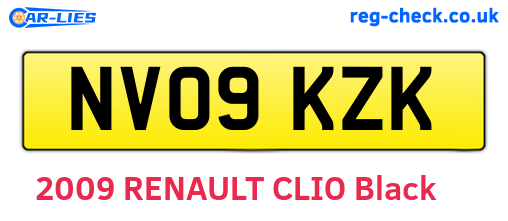 NV09KZK are the vehicle registration plates.