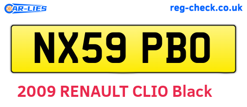 NX59PBO are the vehicle registration plates.