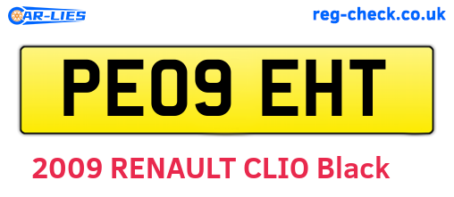 PE09EHT are the vehicle registration plates.