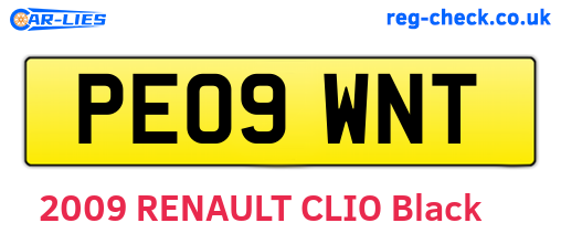 PE09WNT are the vehicle registration plates.