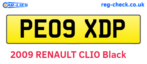 PE09XDP are the vehicle registration plates.