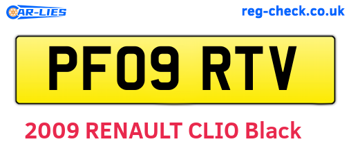 PF09RTV are the vehicle registration plates.