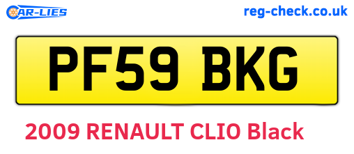 PF59BKG are the vehicle registration plates.