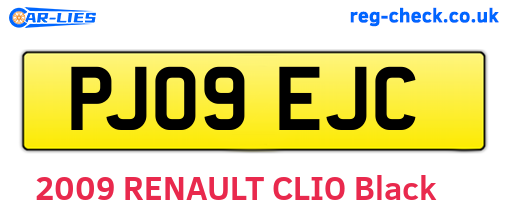 PJ09EJC are the vehicle registration plates.
