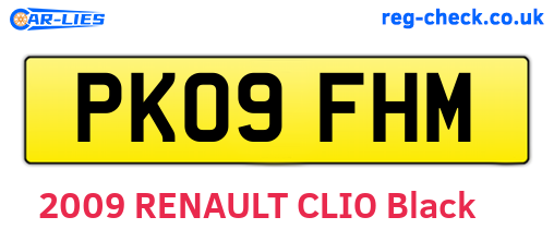 PK09FHM are the vehicle registration plates.