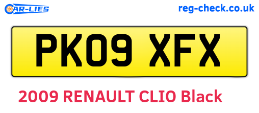 PK09XFX are the vehicle registration plates.