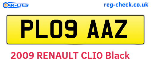 PL09AAZ are the vehicle registration plates.