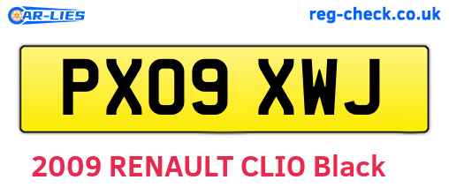 PX09XWJ are the vehicle registration plates.