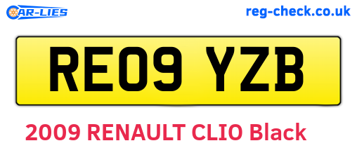 RE09YZB are the vehicle registration plates.