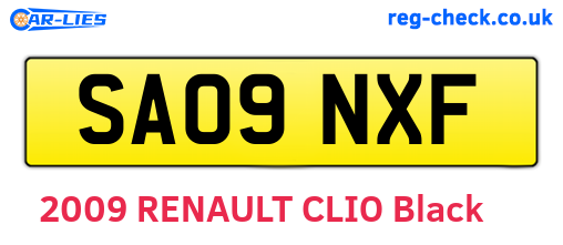 SA09NXF are the vehicle registration plates.